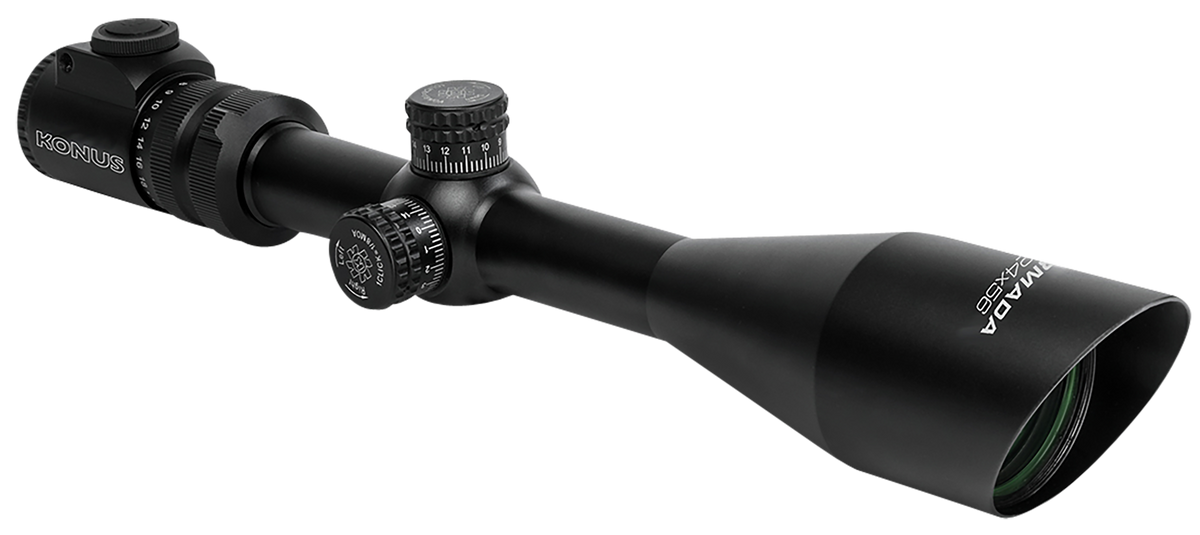 Konus Armada 6-24x56mm 30mm Tube Dual Illuminated Red/Blue Engraved Fine Crosshair Riflescope - Matte Black