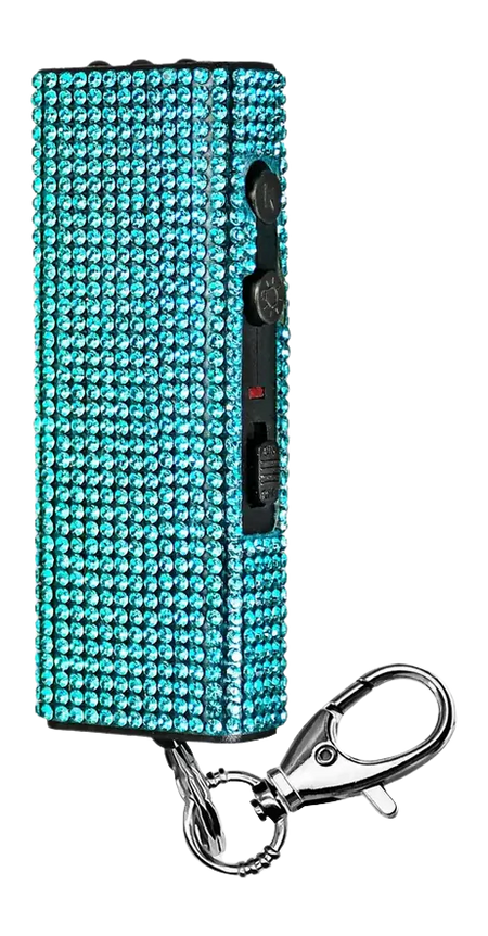 SKYLINE USA INC Bling It On Mini Stun Gun Teal w/ LED Light, Belt Clip & USB Charger