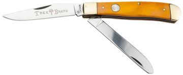 Boker Trapper Traditional 2.0 D2 Steel Clip Point/Spey Plain Smooth Yellow Bone 4.25" Folding Knife