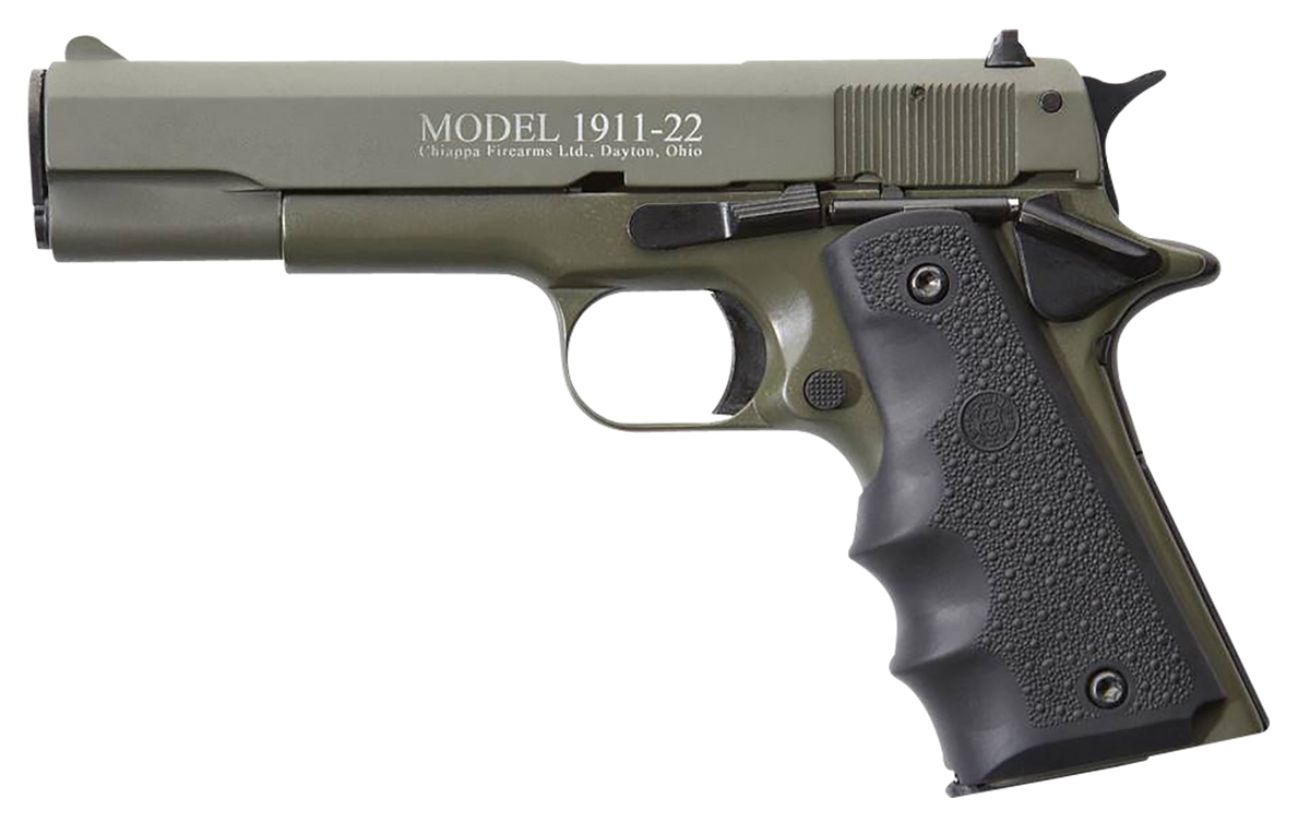 Chiappa Firearms 1911-22 22 LR 5" 10+1 SAO Pistol - OD Green