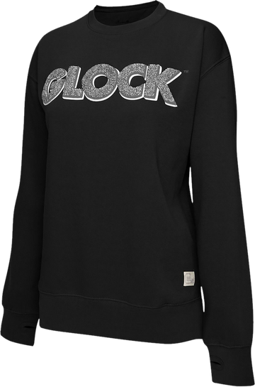 Glock AP96255 Women's Retro Fleece Crewneck Small Long Sleeve Black