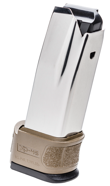 Springfield Armory XD Mod.2 45 ACP 10-Round Stainless Steel Magazine - Silver/FDE