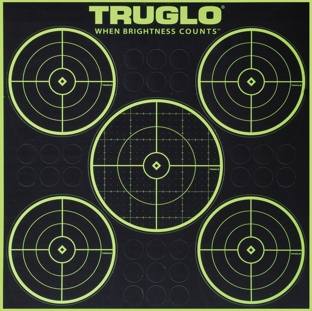 TruGlo Tru-See TG11A6 12" x 12" 5-Bull Splatter Self-Adhesive Paper Target 6 Pack