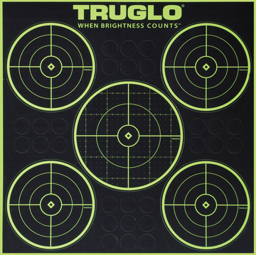 TruGlo Tru-See TG11A6 12" x 12" 5-Bull Splatter Self-Adhesive Paper Target 6 Pack