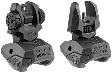 FAB Defense FXFRBS Front/Rear Folding Back-Up Sights AR-15/M16/M4 Dual Aperture Rear Black