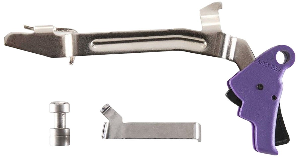 Apex Tactical Specialties 102P165 Action Enhancement Slim Purple Polymer Drop-In Trigger Kit - Fits Glock Gen 3/4 G17/17L/19/22-27/31-35
