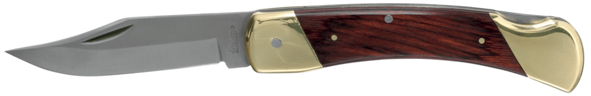 Uncle Henry Bear Paw 3.70" Lockback Folding Plain Edge Stainless Steel Knife w/ Leather Sheath