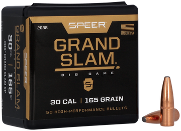 Speer Ammo 2038 Grand Slam .308 30 Cal 165gr Soft Point Rifle Reloading Bullets - 50/Box