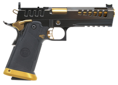 Watchtower Firearms Demolitia Elite 9mm Luger 5" 20+1 Semi-Auto Pistol - Gold/Graphite PVD