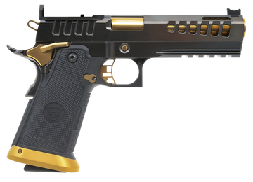 Watchtower Firearms Demolitia Elite 9mm Luger 5" 20+1 Semi-Auto Pistol - Gold/Graphite PVD