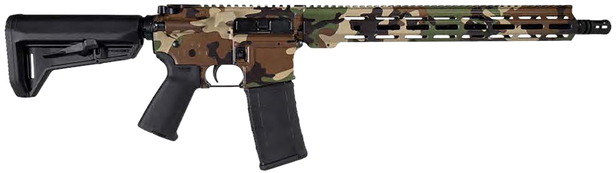 Shark Coast Tactical M-81 5.56 NATO 16" 30+1 Semi-Auto Rifle - Woodland Camo