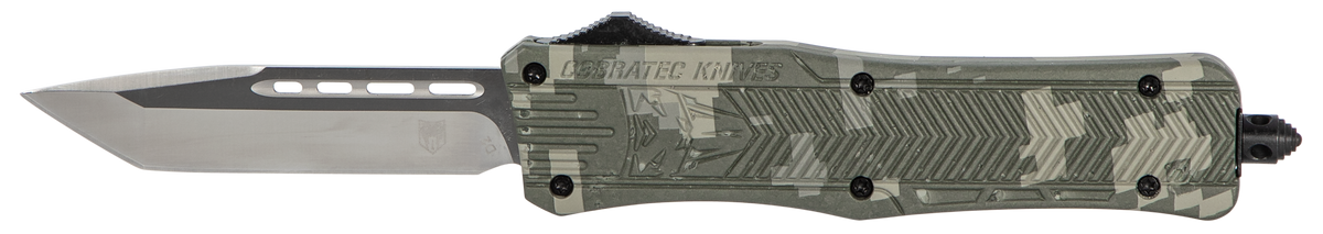 CobraTec CTK-1 Medium 3" OTF Tanto Plain D2 Steel Army DigiCamo Aluminum Handle
