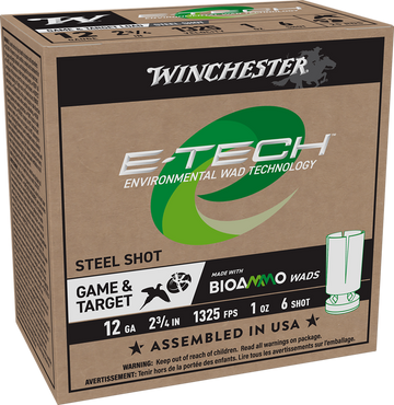 Winchester Ammo E-Tech 12 Gauge 2.75" 1 oz #6 Shot 25 Rd - Box or Case