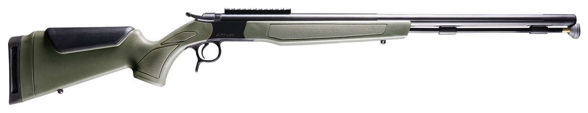 CVA Optima 50 Cal 26" Break-Open Muzzleloader - Black Nitride Fluted Barrel - OD Green Stock