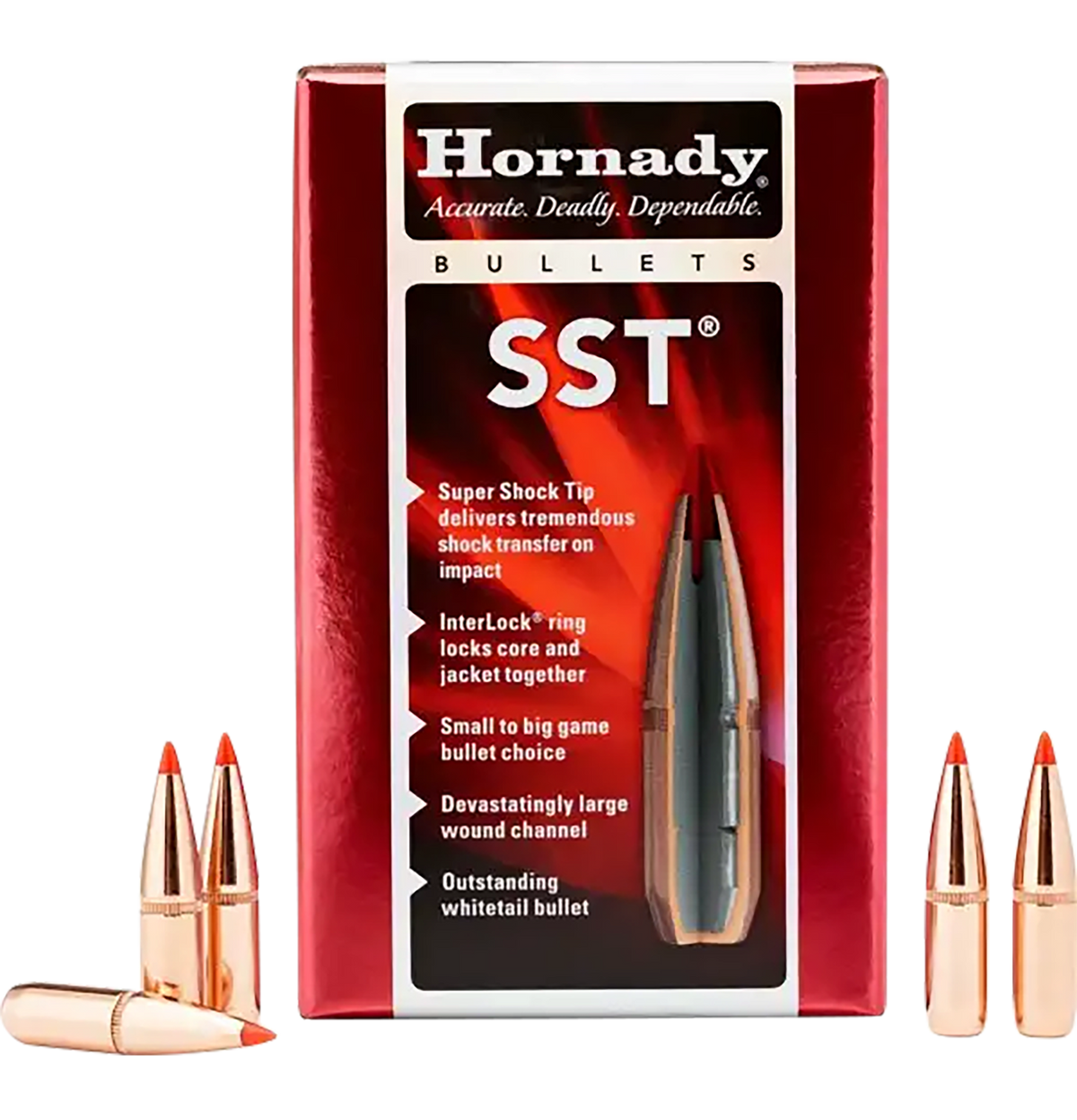 Hornady SST 6.5mm .264 140gr Super Shock Tip Reloading Bullets - 100 Per Box