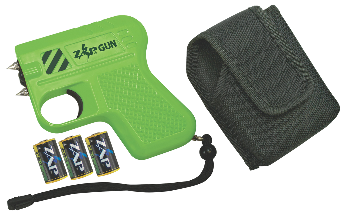 Zap ZAPGUN Stun Gun/Flashlight 950,000 Volt Green Plastic