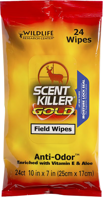 Wildlife Research 1295 Scent Killer Gold Field Wipes Odor Eliminator - 24 Pack