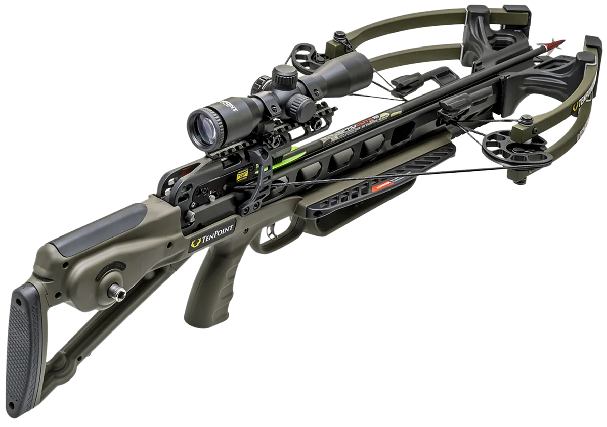 TenPoint Venom X ACUslide Crossbow w/ Pro-View 400 Scope 390 FPS 215 Draw Moss Green