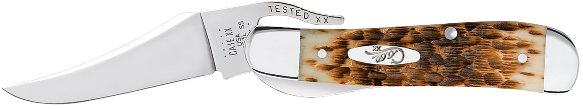 Case RussLock 2.70" Folding Pocket Knife Tru-Sharp SS Amber Bone