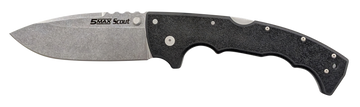 Cold Steel 5 Max Scout 5" Folding Drop Point AUS-10 SS Stonewashed Black GFN Handle