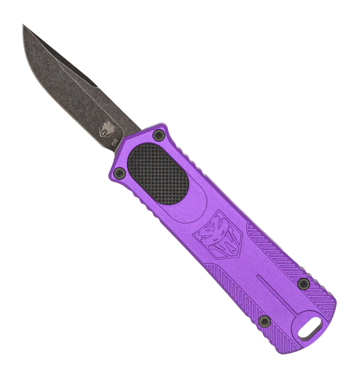 CobraTec Knives California OTF 952 Gen II 1.75" OTF Drop Point Plain D2 Steel - Purple Aluminum Handle