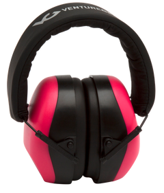 Pyramex Venture Gear V80 Muff 26 dB Over the Head Earmuffs w/32 dB Foam Earplugs - Orange/Pink/Black
