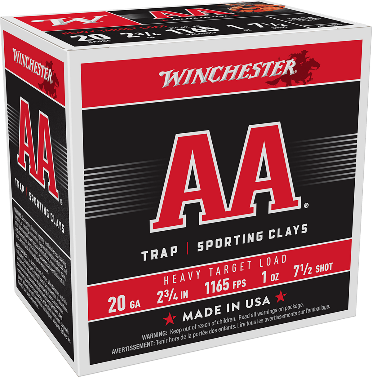 Winchester Ammo AA Heavy 20 Gauge 2.75" 1 oz #7.5 Shot 25 Rd - Box or Case
