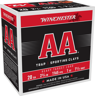 Winchester Ammo AA Heavy 20 Gauge 2.75" 1 oz #7.5 Shot 25 Rd - Box or Case
