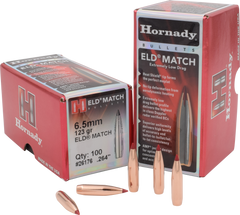 Hornady ELD Match 6.5mm .264 123 gr Reloading Bullets - 100/Box