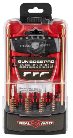 Real Avid Gun Boss Pro Pistol Cleaning Kit Multi-Caliber .22-.45 with Case