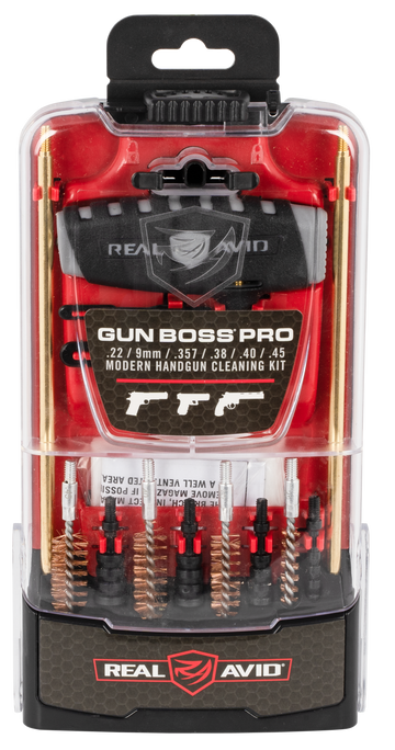 Real Avid Gun Boss Pro Pistol Cleaning Kit Multi-Caliber .22-.45 with Case