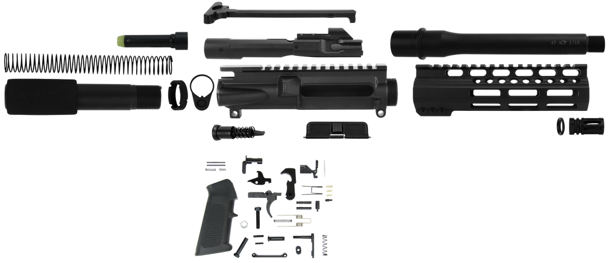 TacFire AR Pistol Build Kit 45 ACP 7.5" - Black Nitride