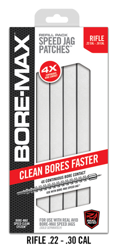 Real Avid Bore-Max Speed Jag Patches 30/22 Cal 8" 250/Box