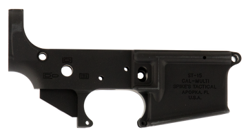 Spikes STLS045 No Logo AR-15 Multi-Caliber Black Hardcoat Anodized Stripped Lower
