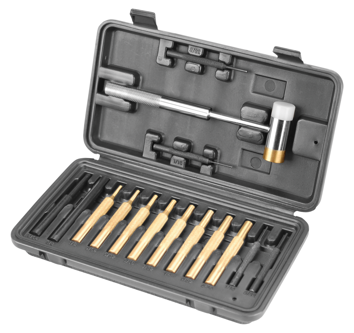 Wheeler 951900 15-Pc Hammer and Punch Set - Nylon/Brass