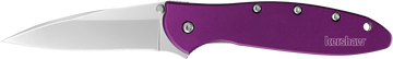 Kershaw Leek 3" Folding Drop Point 14C28N SS Knife - Purple Anodized Aluminum