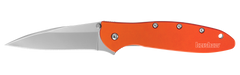 Kershaw Leek 1660OR 3" Folding Drop Point 14C28N Plain Edge Orange Anodized Aluminum