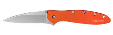 Kershaw Leek 1660OR 3" Folding Drop Point 14C28N Plain Edge Orange Anodized Aluminum