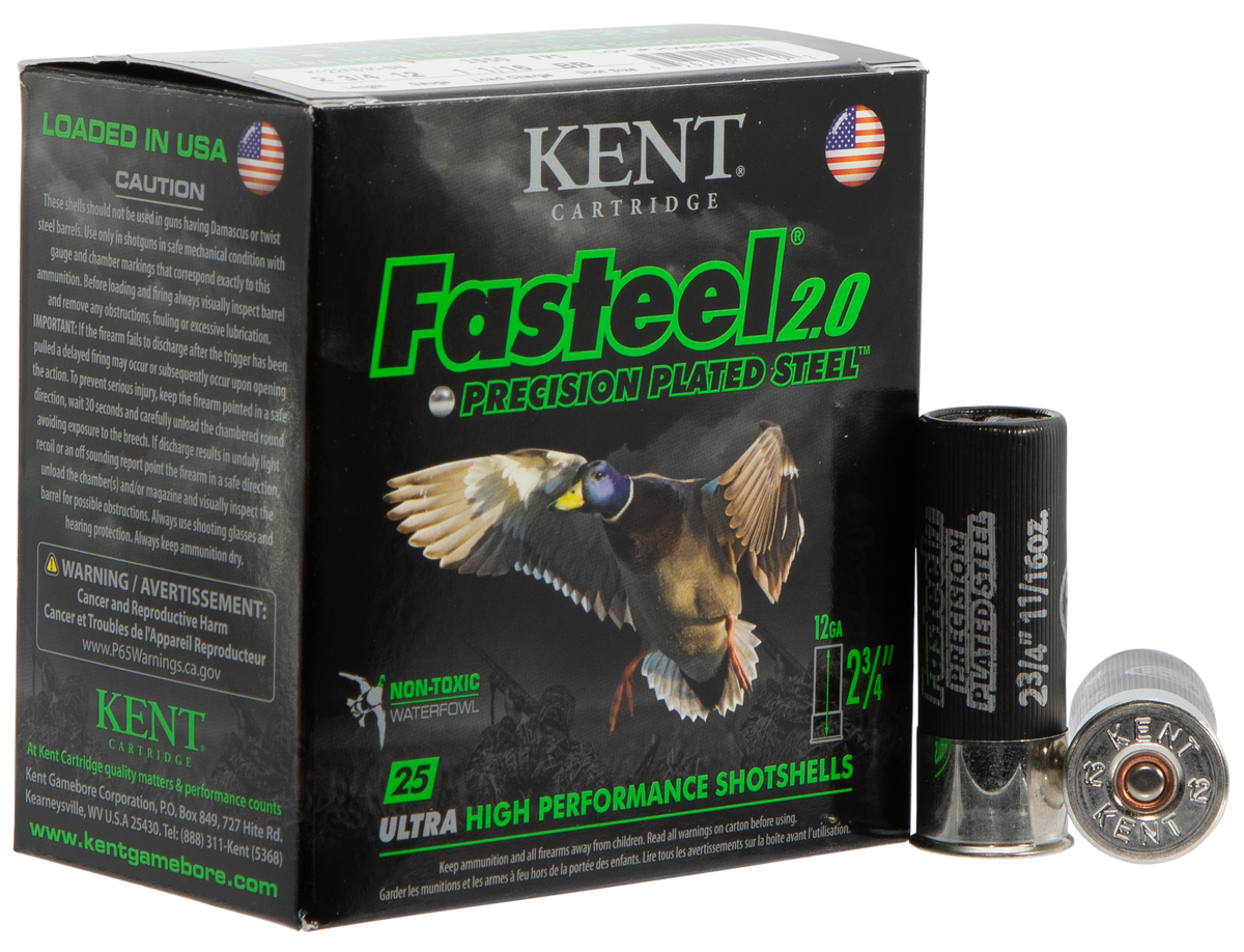 Kent Cartridge Fasteel 2.0 12 Gauge 2.75" 1-1/16 oz BB Shot - Box or Case