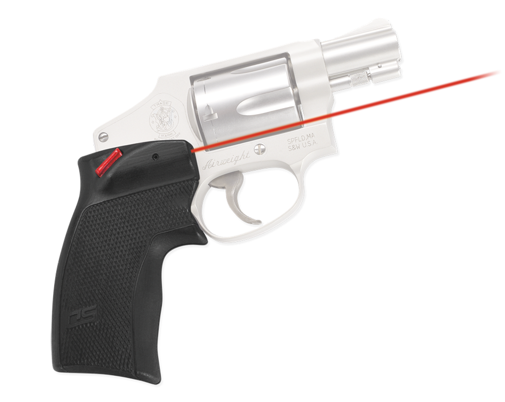 Crimson Trace DS-124 Accu-Grips Defender Red Laser Sight S&W J-Frame Round Butt / Taurus Small Frame Revolver - Black Polymer