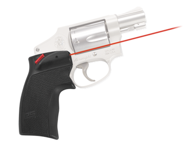 Crimson Trace DS-124 Accu-Grips Defender Red Laser Sight S&W J-Frame Round Butt / Taurus Small Frame Revolver - Black Polymer