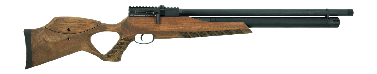 JTS Airacuda Max .25 Cal PCP 18" 10-Rd Sidelever Air Rifle - Wood Stock