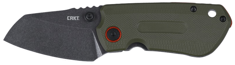 Columbia River CRKT 6277 Overland Compact 2.24" Folding Plain D2 Stonewashed Green/Orange G10/SS Handle