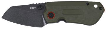 Columbia River CRKT 6277 Overland Compact 2.24" Folding Plain D2 Stonewashed Green/Orange G10/SS Handle