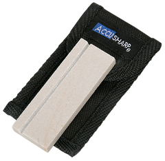 Accusharp 024C Pocket Stone Natural Arkansas Stone Sharpener - Belt Carry Pouch