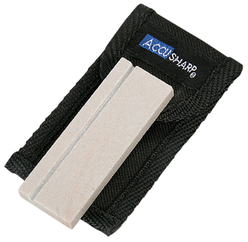 Accusharp 024C Pocket Stone Natural Arkansas Stone Sharpener - Belt Carry Pouch