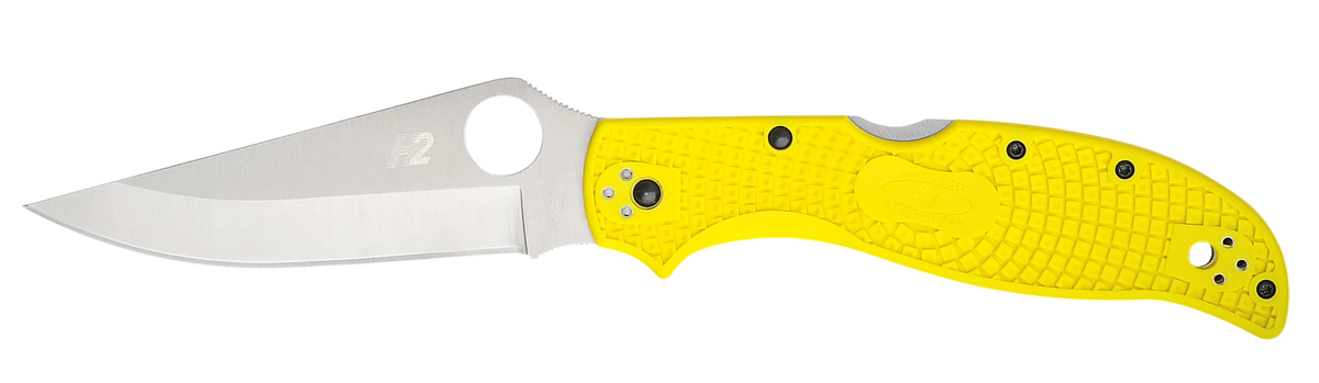 Spyderco Stretch 2 XL Lightweight Salt 3.95" H-2 Plain Edge Yellow FRN Folding Knife