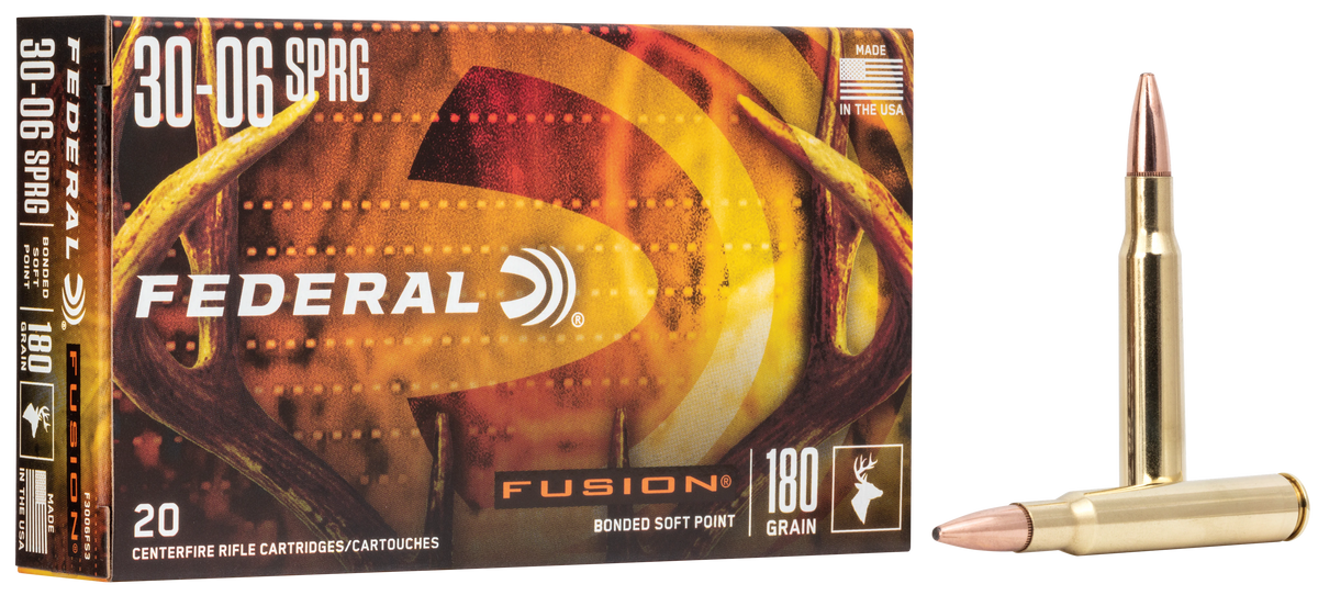 Federal Fusion 30-06 Springfield 180gr Bonded Soft Point 20 Rd - Box or Case