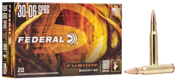 Federal Fusion 30-06 Springfield 180gr Bonded Soft Point 20 Rd - Box or Case