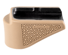Hogue OverMolded Rubber Grip Extension Base Pad FDE - Fits Glock 26 9mm 10-Rd Magazine